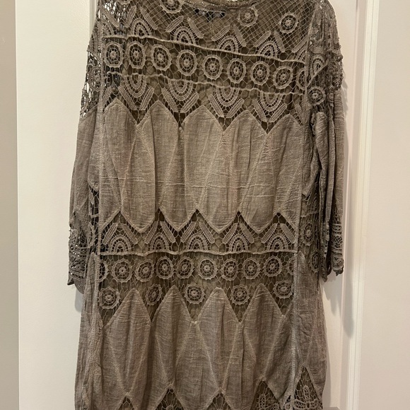 Brown(light) Lace Tunic Dress - Picture 2 of 7